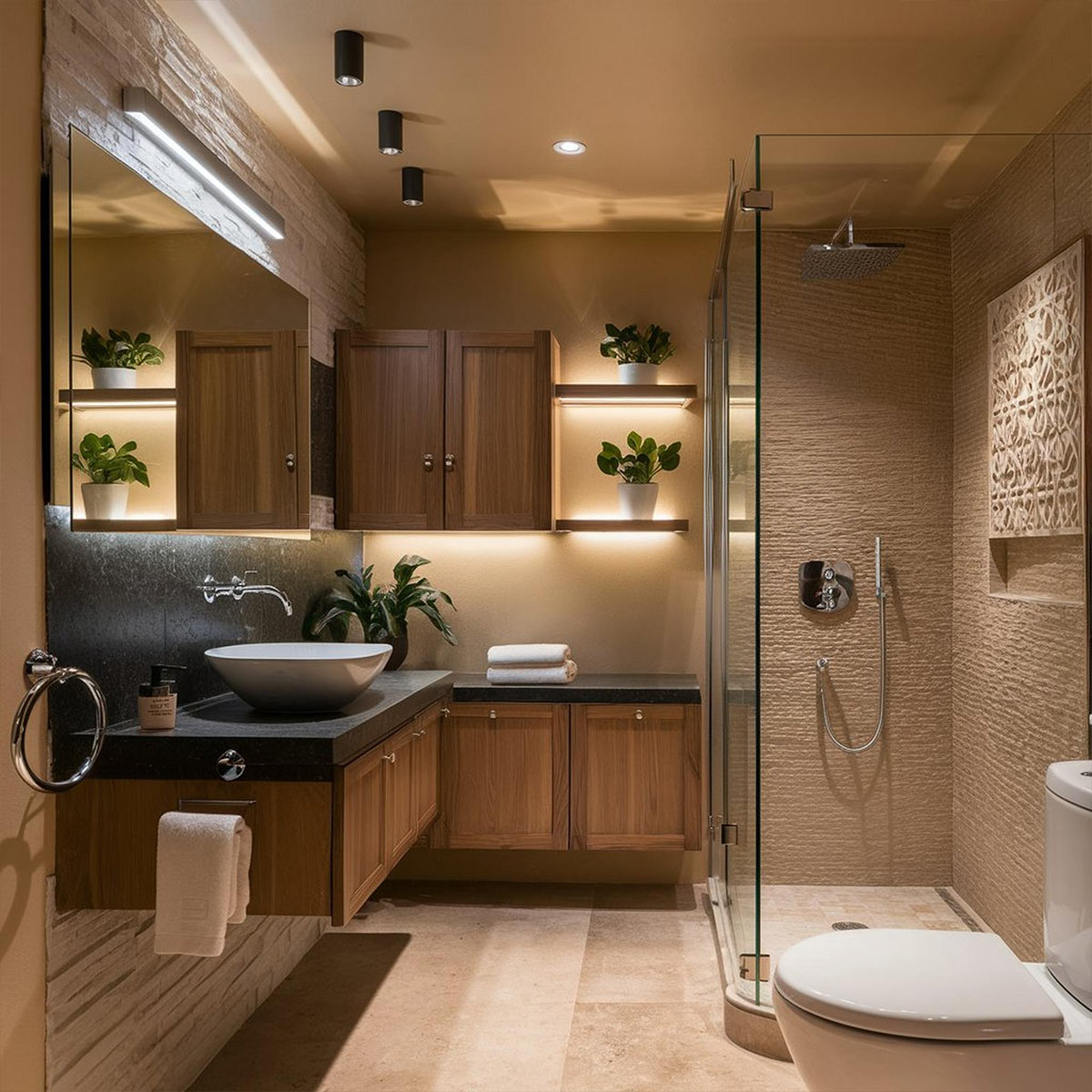 Bathroom cleaned and ready for guests