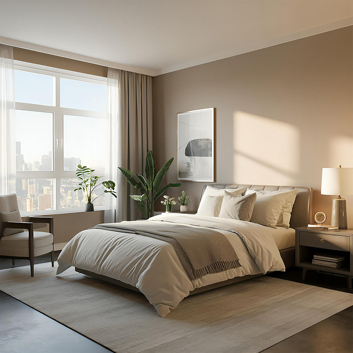 Bedroom cleaned for short-term rental in Atlanta